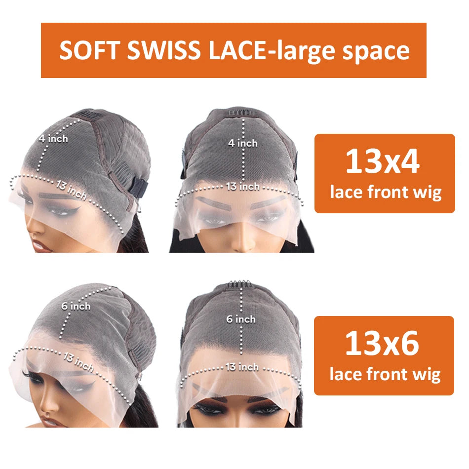 Wiggogo Orange Ginger Lace Front Wig Human Hair 30 Inch Curly Lace Front Human Hair Wig Deep Wave 13X4 13X6 Hd Lace Frontal Wigs