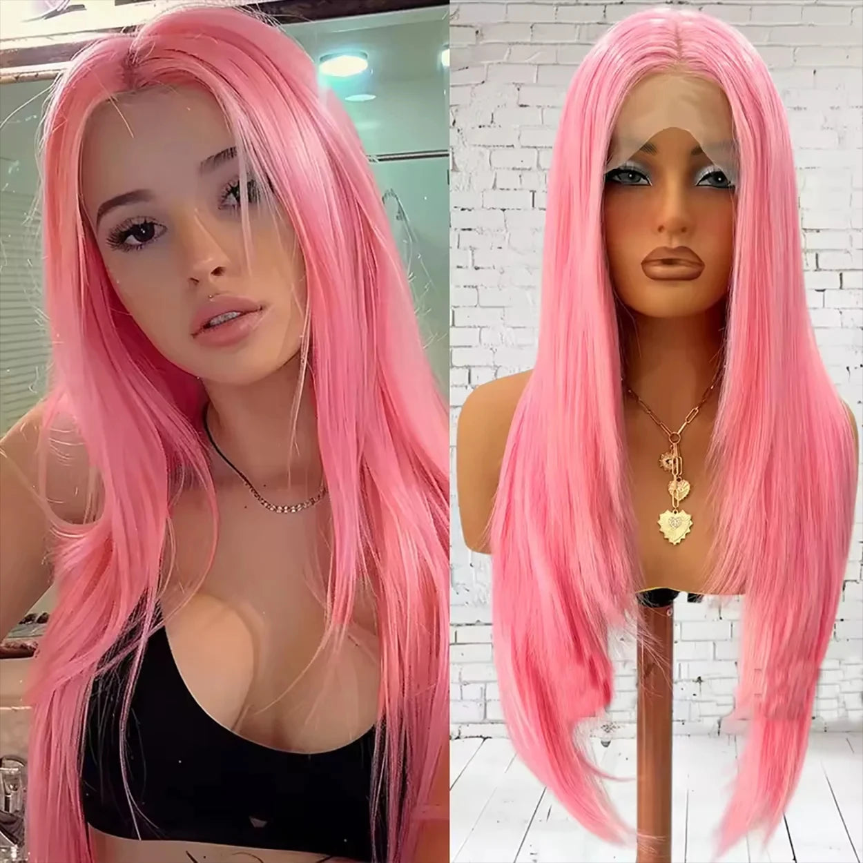 Light Pink 13x6 HD Lace Front Human Hair Wigs For Women Pre Plucked Brazilian Straight 13x4 HD Frontal Wigs 100% Human Hair Wig
