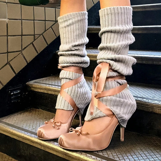 Women's Lace-Up Bow Mary Jane Heels