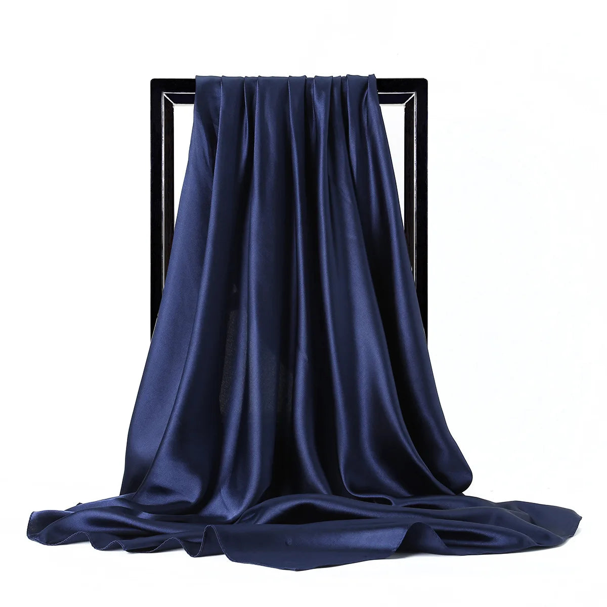 Luxury Brand Silk Scarf, Satin Solid color Hijab Scarves Muslim Pareo Bandana Female Shawl Wrap Headband Foulard 90*90cm