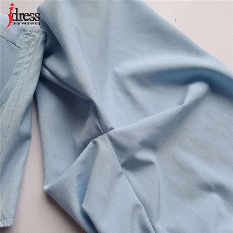 HBLL Hot White Blue Sexy Crop Top Solid Corset Boned Camis Party Top Tees Long Sleeve Short Chemise Blusas Puff Sleeve Shirt