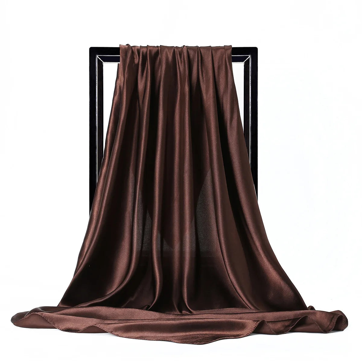 Luxury Brand Silk Scarf, Satin Solid color Hijab Scarves Muslim Pareo Bandana Female Shawl Wrap Headband Foulard 90*90cm