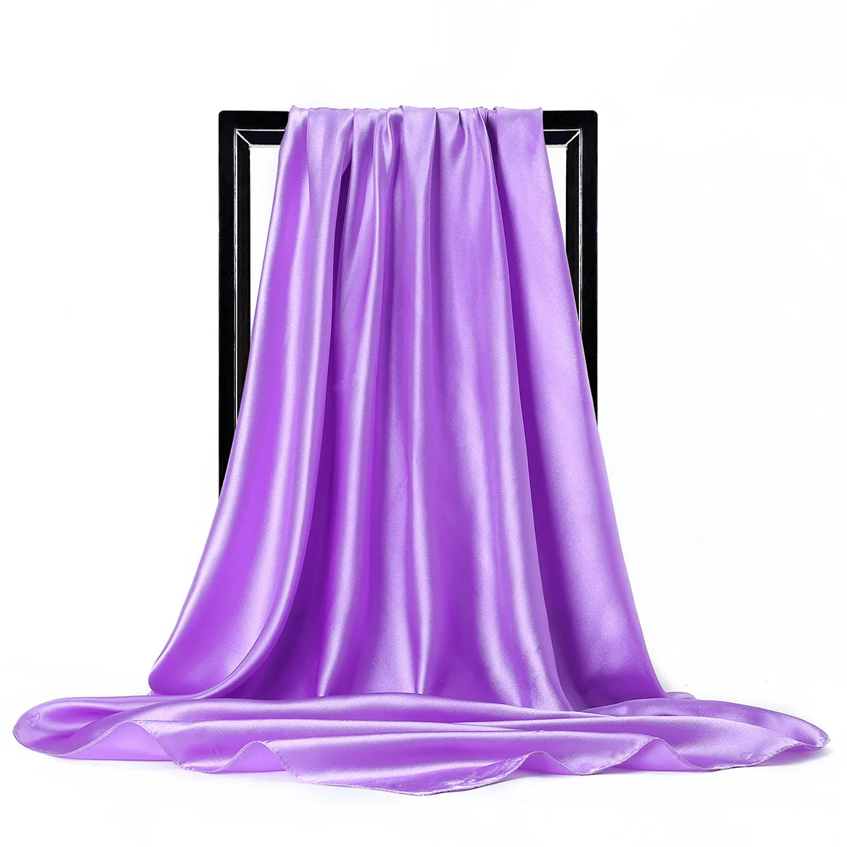 Luxury Brand Silk Scarf, Satin Solid color Hijab Scarves Muslim Pareo Bandana Female Shawl Wrap Headband Foulard 90*90cm