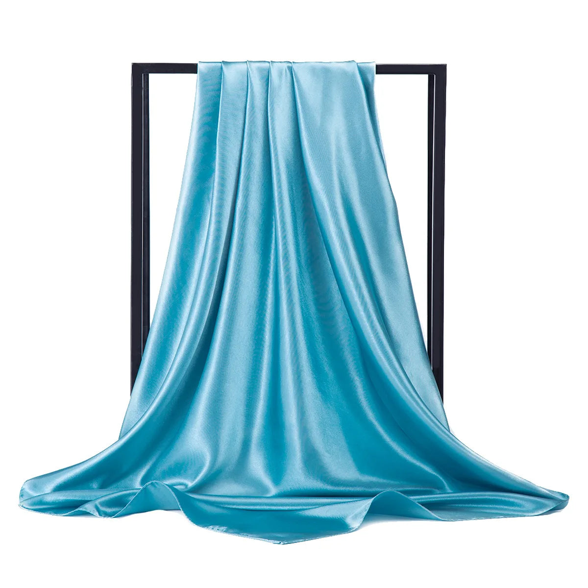 Luxury Brand Silk Scarf, Satin Solid color Hijab Scarves Muslim Pareo Bandana Female Shawl Wrap Headband Foulard 90*90cm