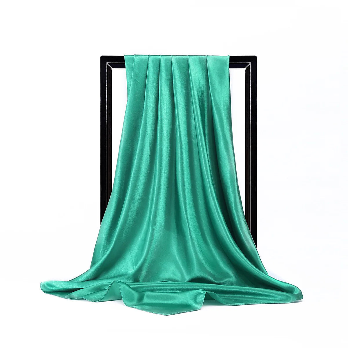 Luxury Brand Silk Scarf, Satin Solid color Hijab Scarves Muslim Pareo Bandana Female Shawl Wrap Headband Foulard 90*90cm