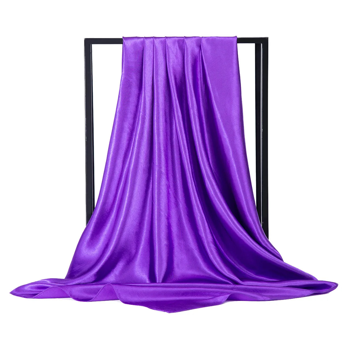 Luxury Brand Silk Scarf, Satin Solid color Hijab Scarves Muslim Pareo Bandana Female Shawl Wrap Headband Foulard 90*90cm