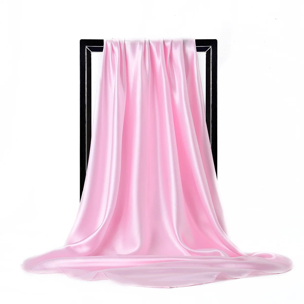 Luxury Brand Silk Scarf, Satin Solid color Hijab Scarves Muslim Pareo Bandana Female Shawl Wrap Headband Foulard 90*90cm