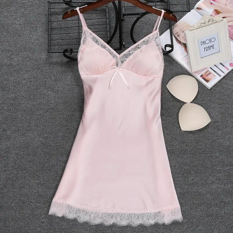 Women's Faux-Silk Strappy Nightdress