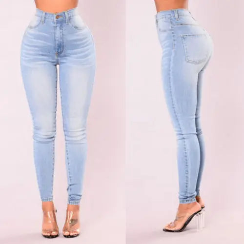 Sexy Jeans Women Skinny Pants High Waist Stretch Lady Jeans Push Up Leggings Slim Pockets Button Pencil Jeans Women Pants