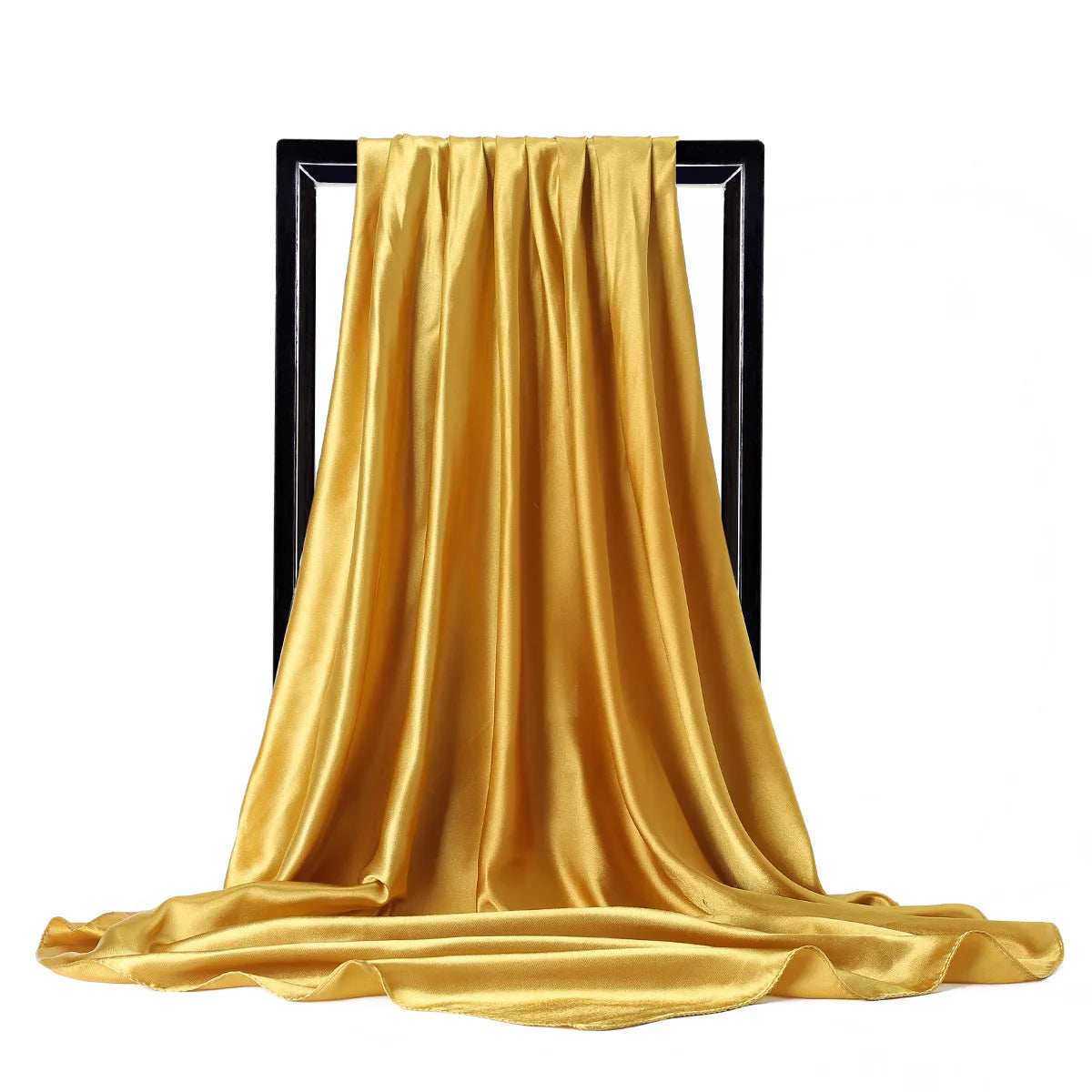 Luxury Brand Silk Scarf, Satin Solid color Hijab Scarves Muslim Pareo Bandana Female Shawl Wrap Headband Foulard 90*90cm