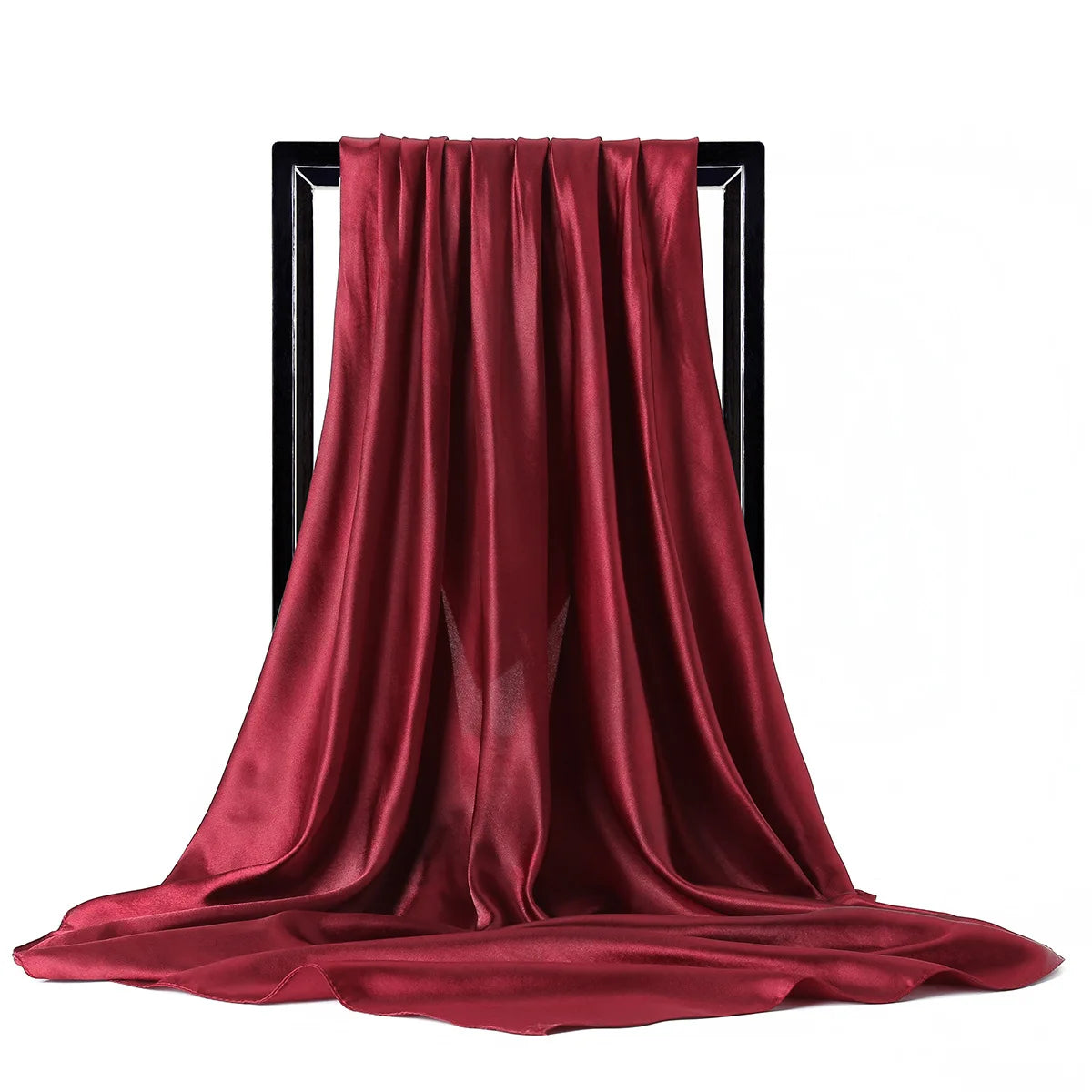 Luxury Brand Silk Scarf, Satin Solid color Hijab Scarves Muslim Pareo Bandana Female Shawl Wrap Headband Foulard 90*90cm