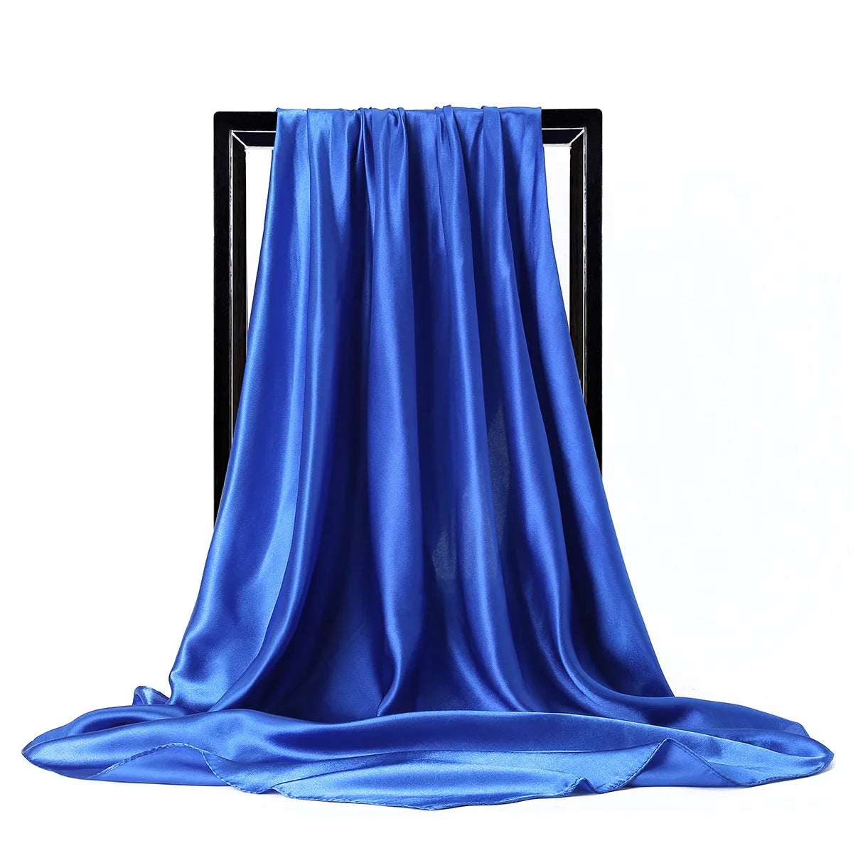 Luxury Brand Silk Scarf, Satin Solid color Hijab Scarves Muslim Pareo Bandana Female Shawl Wrap Headband Foulard 90*90cm
