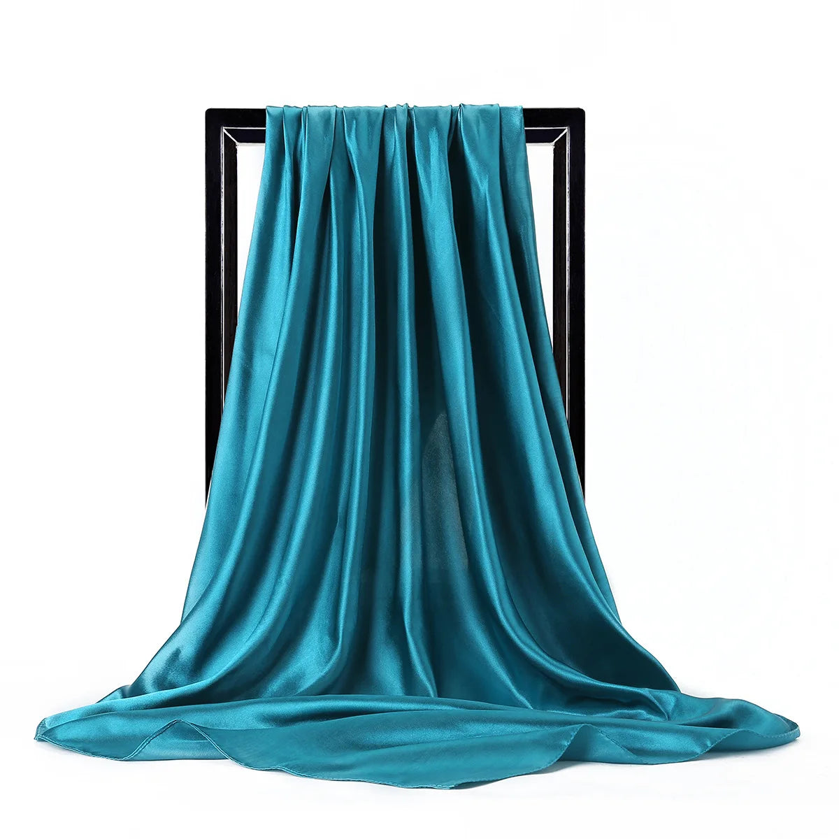 Luxury Brand Silk Scarf, Satin Solid color Hijab Scarves Muslim Pareo Bandana Female Shawl Wrap Headband Foulard 90*90cm
