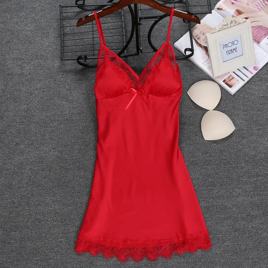 Women's Faux-Silk Strappy Nightdress