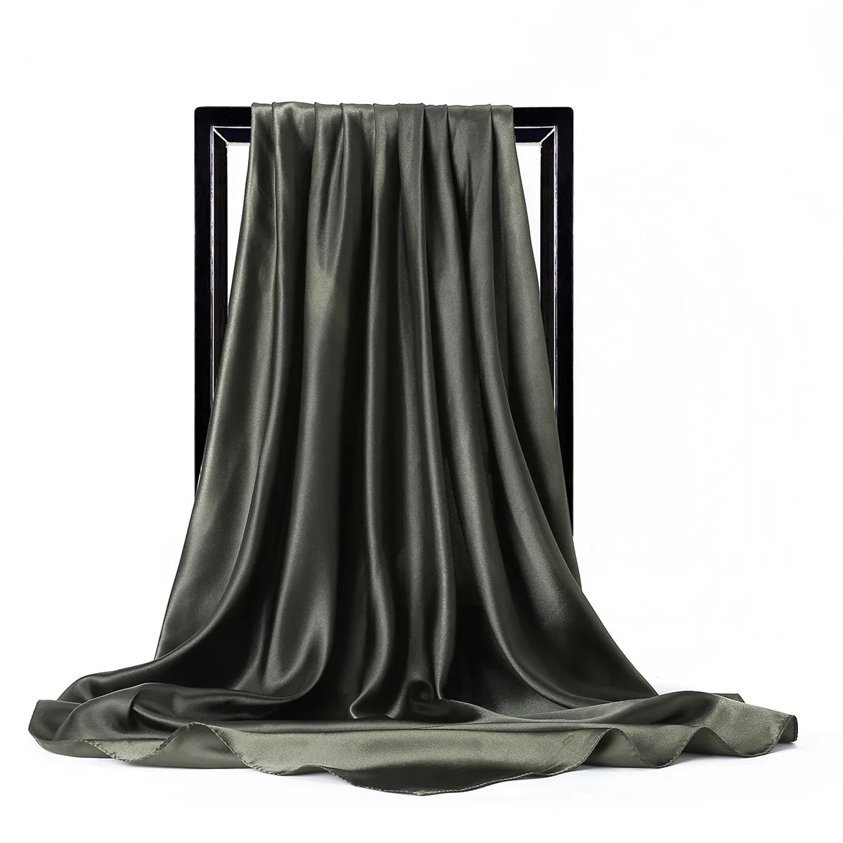 Luxury Brand Silk Scarf, Satin Solid color Hijab Scarves Muslim Pareo Bandana Female Shawl Wrap Headband Foulard 90*90cm