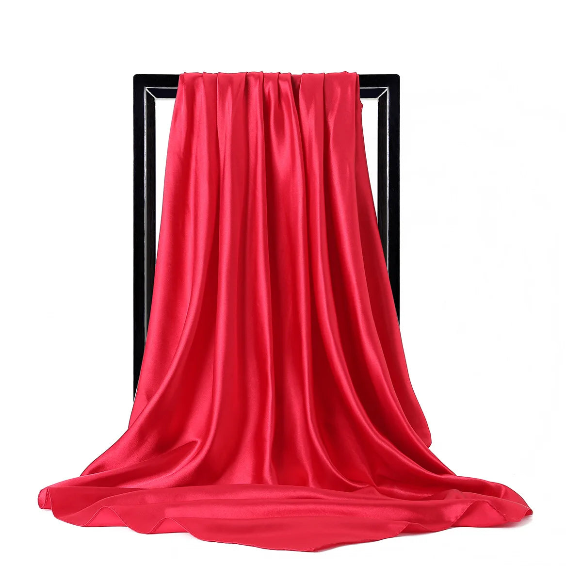 Luxury Brand Silk Scarf, Satin Solid color Hijab Scarves Muslim Pareo Bandana Female Shawl Wrap Headband Foulard 90*90cm