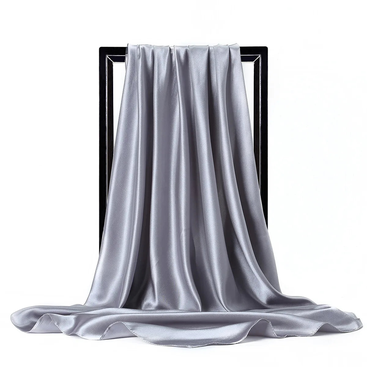 Luxury Brand Silk Scarf, Satin Solid color Hijab Scarves Muslim Pareo Bandana Female Shawl Wrap Headband Foulard 90*90cm