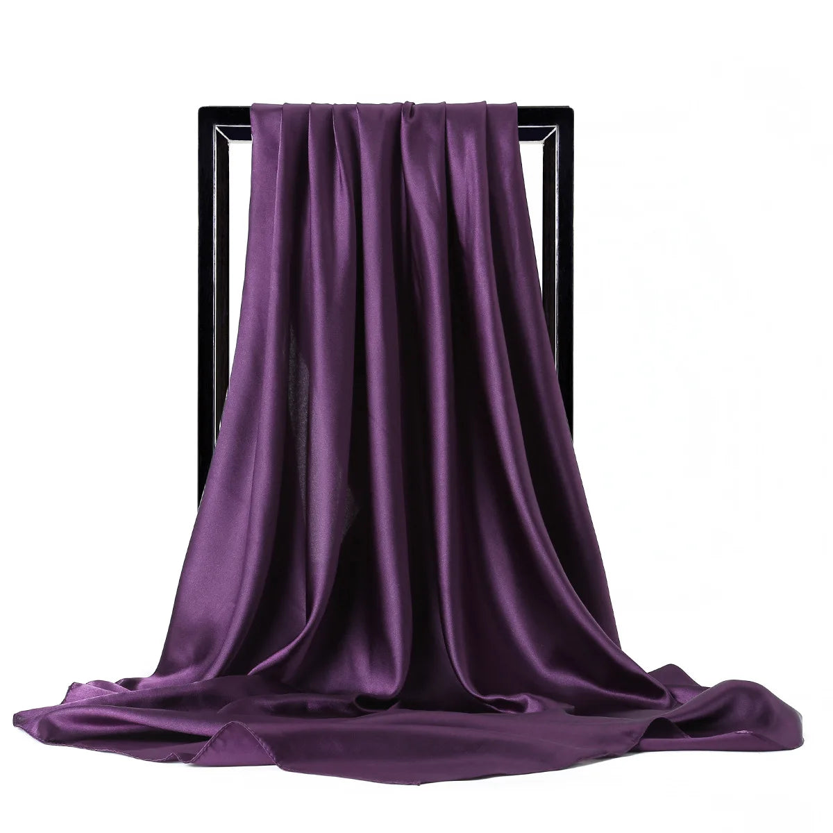 Luxury Brand Silk Scarf, Satin Solid color Hijab Scarves Muslim Pareo Bandana Female Shawl Wrap Headband Foulard 90*90cm