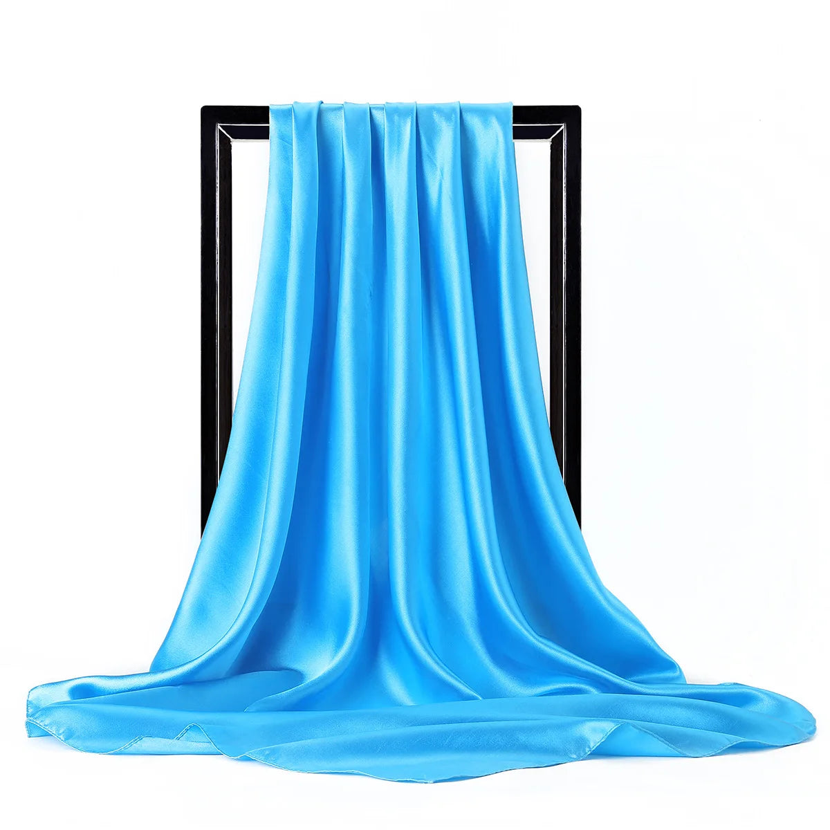 Luxury Brand Silk Scarf, Satin Solid color Hijab Scarves Muslim Pareo Bandana Female Shawl Wrap Headband Foulard 90*90cm