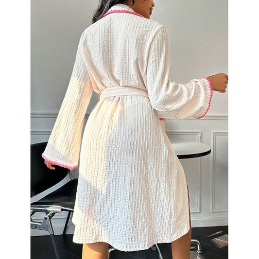 Women's Lace-Up Long-Sleeve Nightgown
