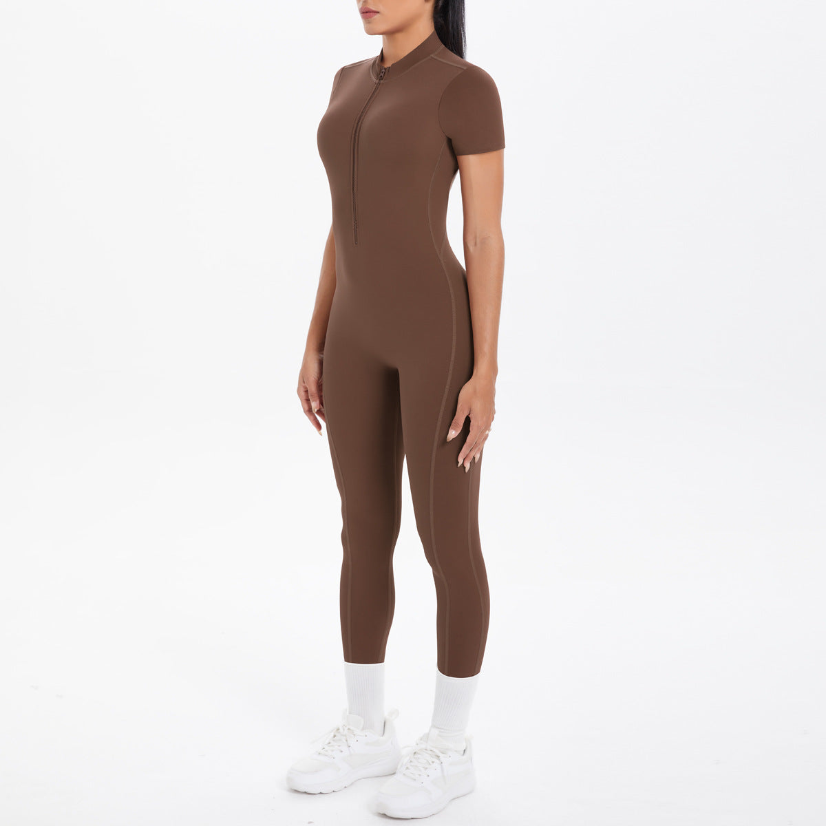 Sexy Backless Bodycon Scrunch Jumpsuit Raises Butt Women Dance Fitness Overalls Push Up With Chest Cushion Yoga Sport Jump Suit