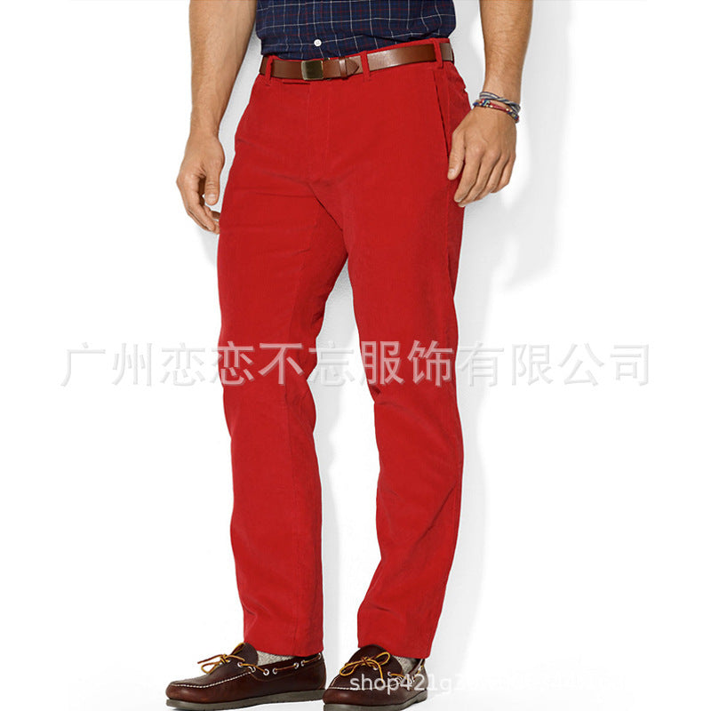 Cross-border Foreign Trade Autumn New Casual Trousers Men's European and American Style Slim-fit Men's Casual Solid Color Trousers 0502