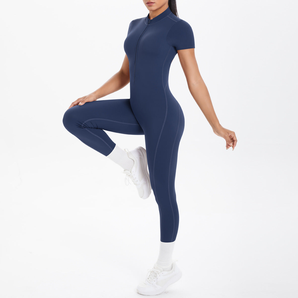 Sexy Backless Bodycon Scrunch Jumpsuit Raises Butt Women Dance Fitness Overalls Push Up With Chest Cushion Yoga Sport Jump Suit