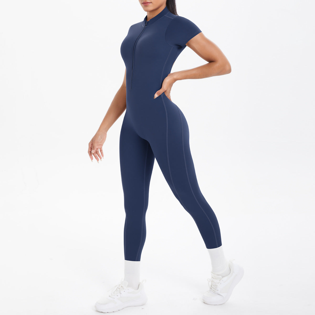 Sexy Backless Bodycon Scrunch Jumpsuit Raises Butt Women Dance Fitness Overalls Push Up With Chest Cushion Yoga Sport Jump Suit