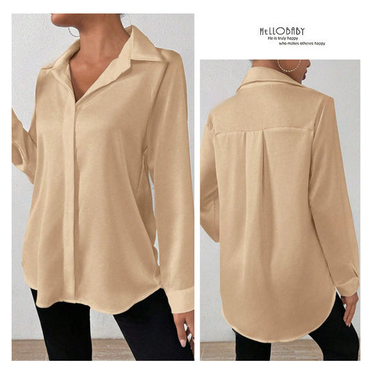 Women's Long-Sleeve Satin Shirt