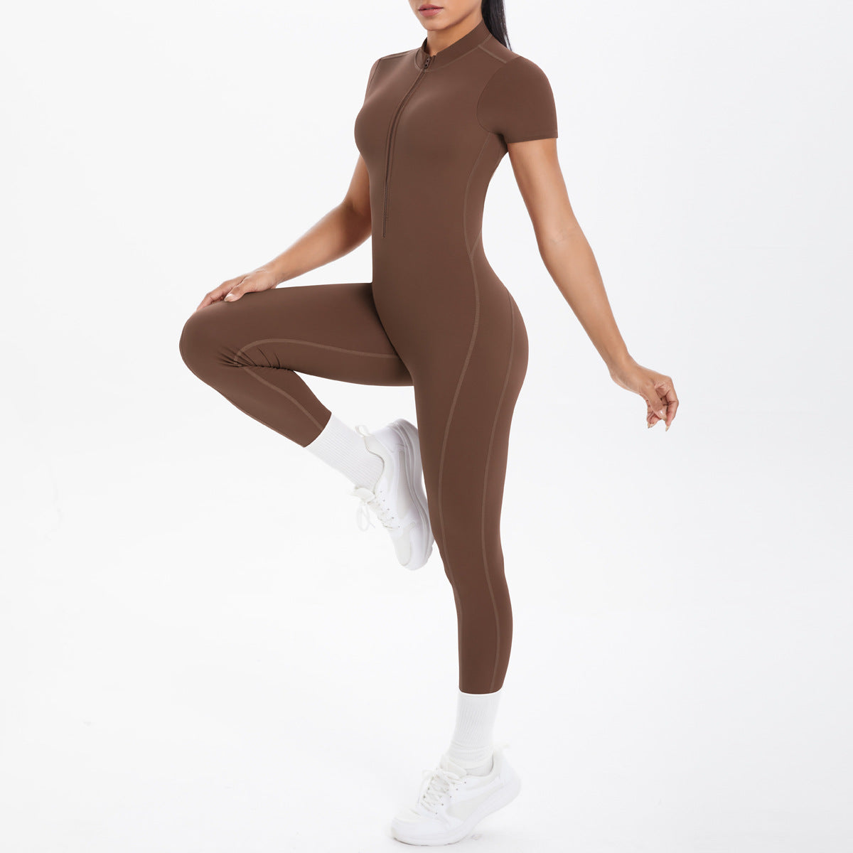 Sexy Backless Bodycon Scrunch Jumpsuit Raises Butt Women Dance Fitness Overalls Push Up With Chest Cushion Yoga Sport Jump Suit