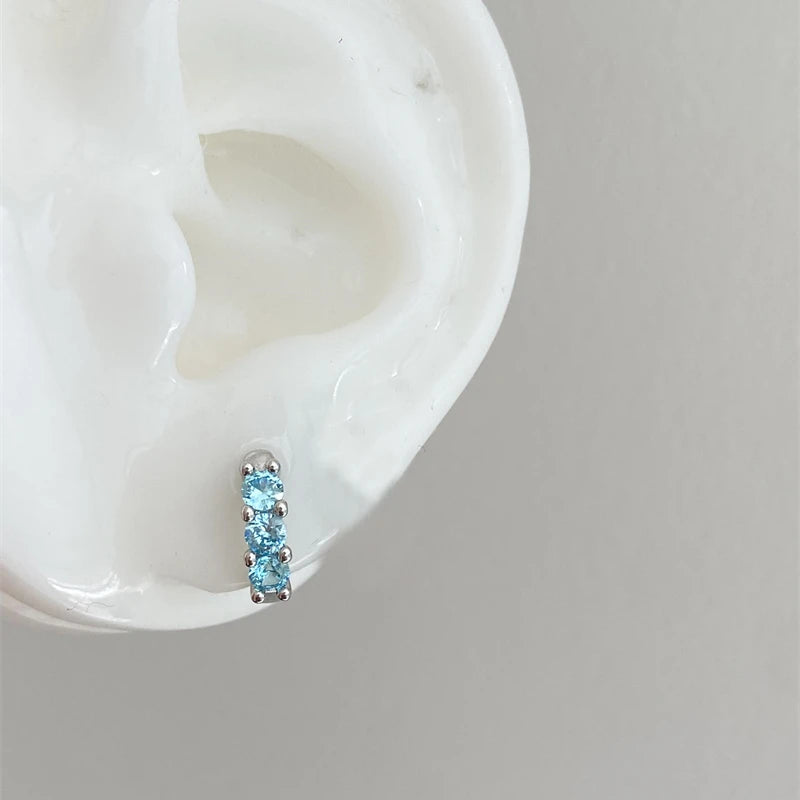 1 PCS New Fashion Cute Pink Zircon Crystal Ear Bone Nail 316L Medical Titanium Steel Earrings for Women Y2K Punk Jewelry