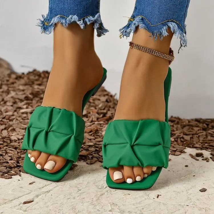 Women's Square-Toe Flat Sandals