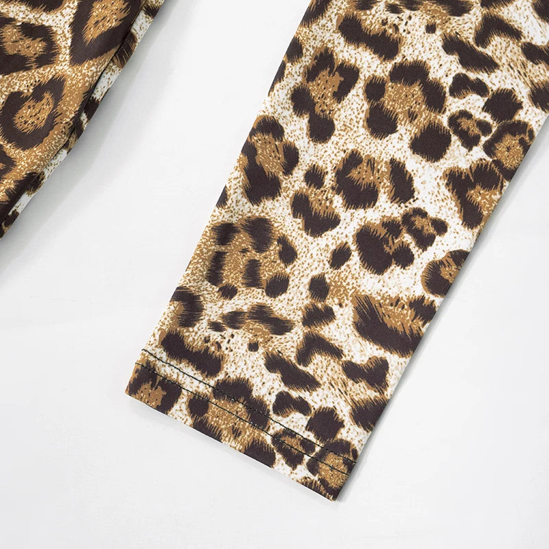 Weird Puss Leopard Print Jumpsuit Women Wild Hollow Low-Neck Sexy Skinny Full Sleeve Peach Hip Midnight Party Overalls Clubwear