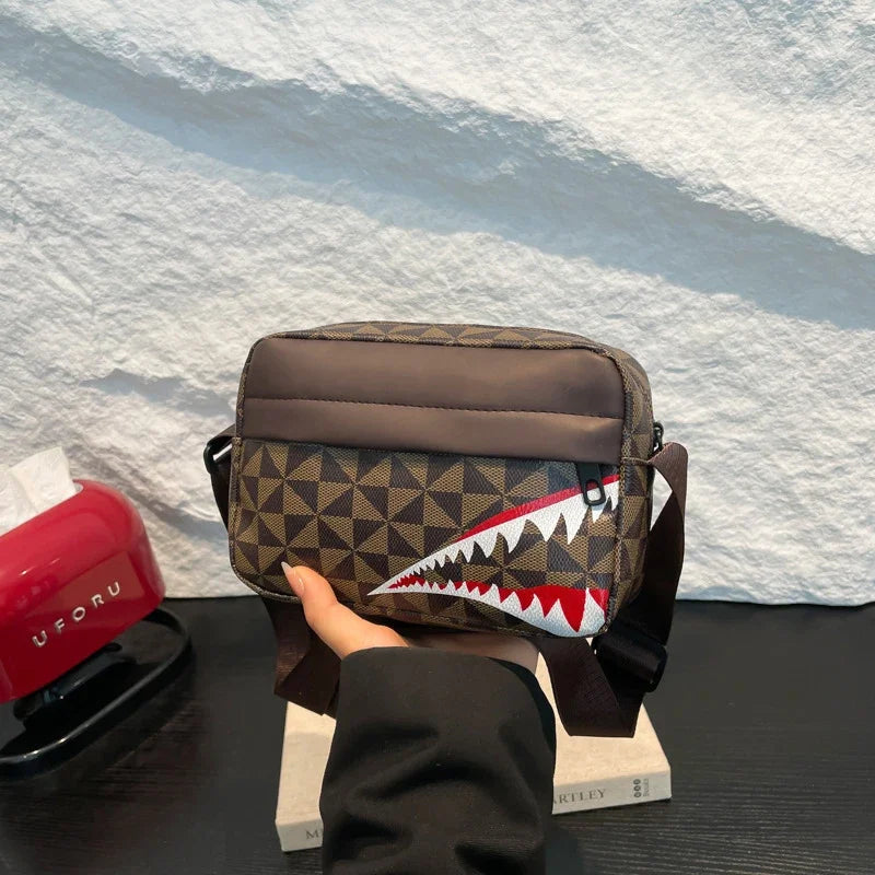 Creative Shark Mouth Crossbody Bag Simple Coin Purse Mobile Phone Bag Casual Fashion Crossbody Large Capacity Small Square Bag