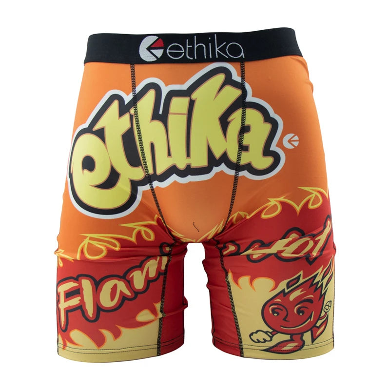 ETHIKA Men's Breathable Boxer Briefs Plus Size Printed Trunks