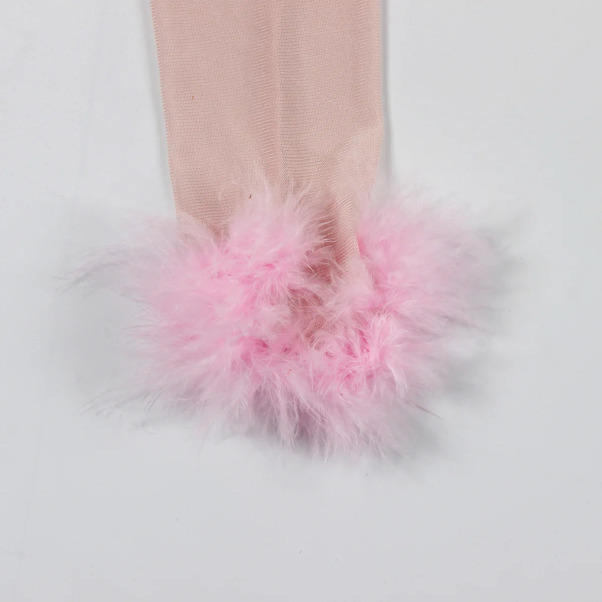 Weird Puss Sexy Fashion 2 Piece Set Women Fluff Patchwork Lace-Up Full Sleeve+Skinny Peach Hip Pants Club Coquett Trend Outfits