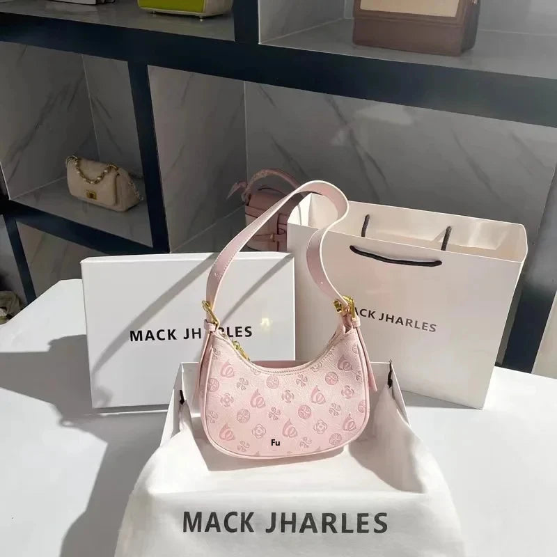 Trendy Pink Underarm Bag 2025 - Summer Women's Shoulder Bag, Cute Lawson Commuter Purse with Top Handle