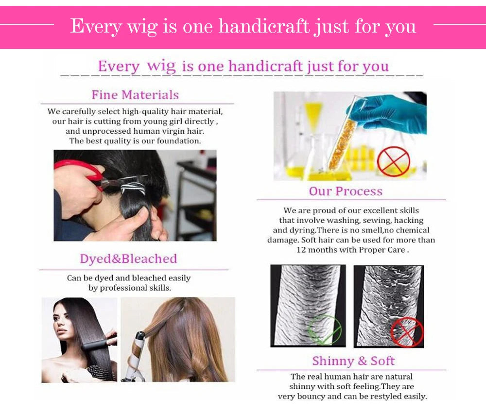 220% Density Bob Wigs Straight 100% Human Hair Lace Front Wigs 13x4 Bob Brazilian Remy Hair Pre-plucked Lace Front Wigs 16 inch