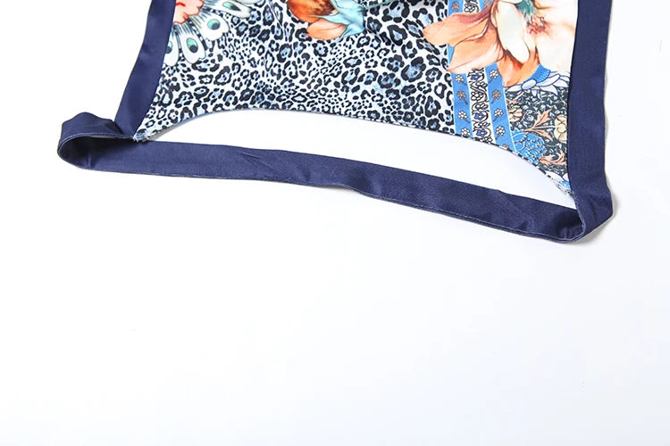 Weird Puss Colorful Print Women 2 Piece Set Tracksuit Summer Backless Camisole+Shorts Matching Street Stretch Activity Outfits