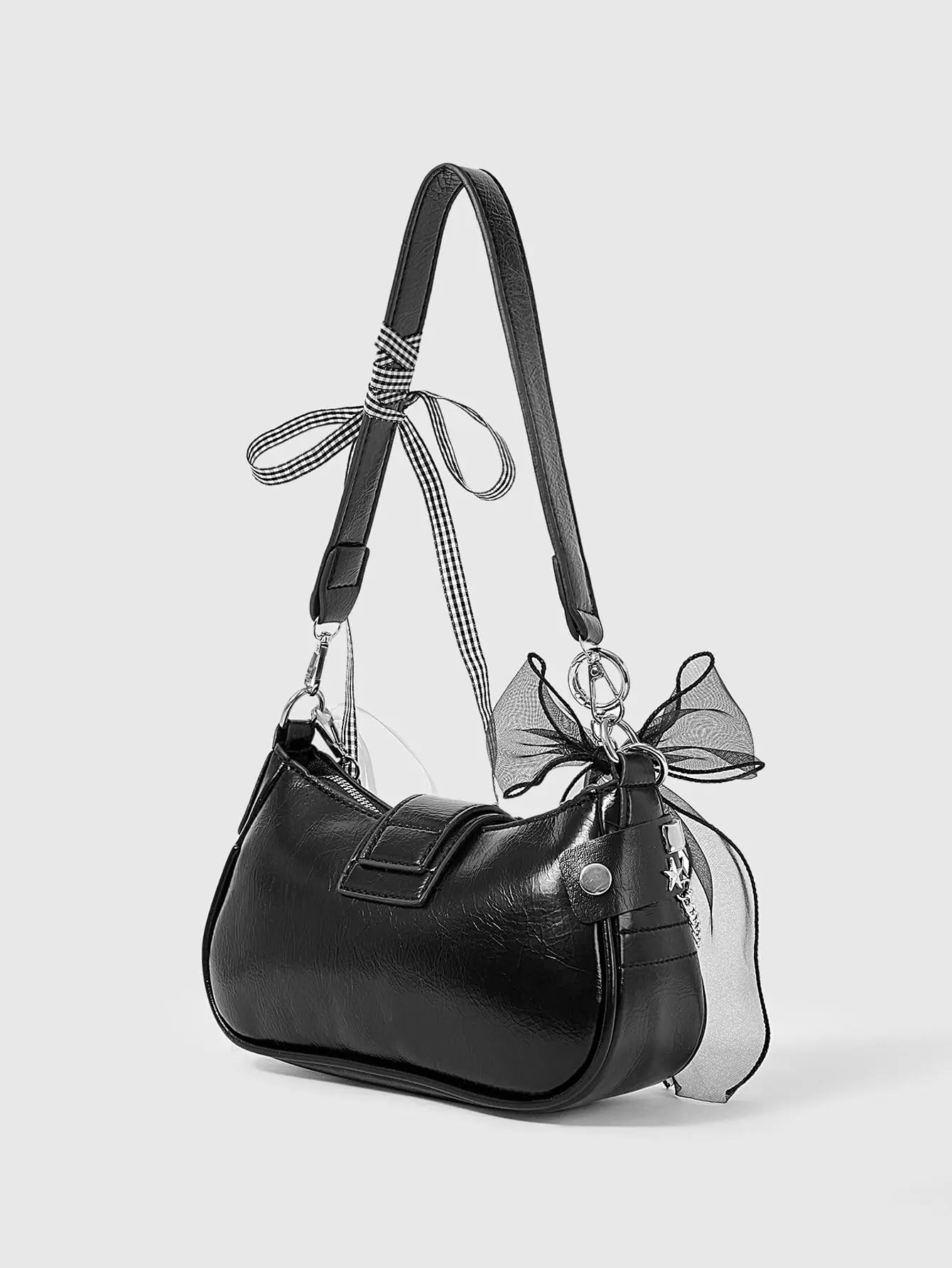 Lightweight PU Leather Shoulder Bag with Chain Strap Women's Casual Underarm Purse For Commuting And Social Gatherings