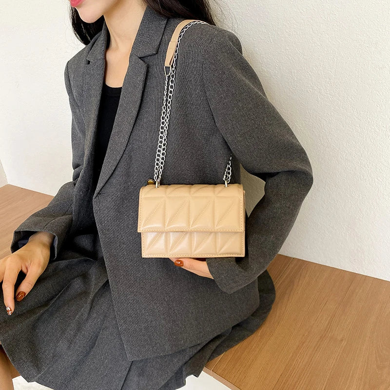 Designer Fashion Women Shoulder Bag Ladies PU Leather Handle Handbags Chain Strap Crossbody Bags for Women