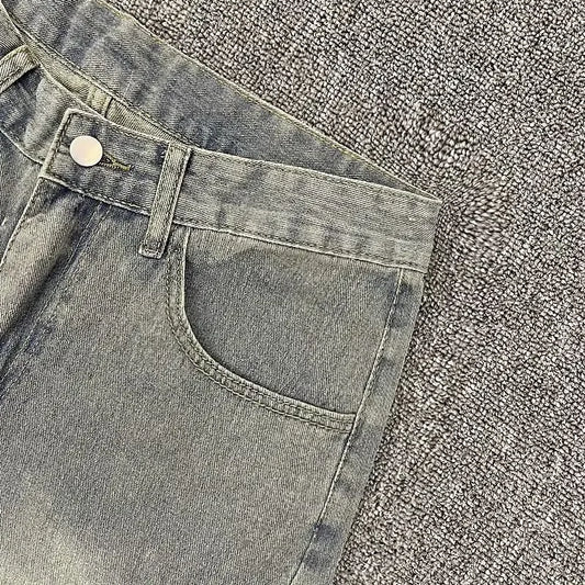 Ripped Denim Shorts Men's American Fashion Brand Loose Straight Mid-pants Casual Versatile Five-point Pants Jort Clothing Jorts