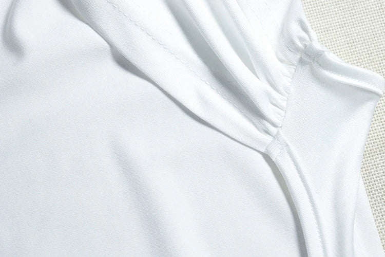 STYLISH LADY White Backless Maxi Dress 2025 Summer Women Halter Bodycon Solid Sexy Club Party High Spit Asymmetrical Long Dress