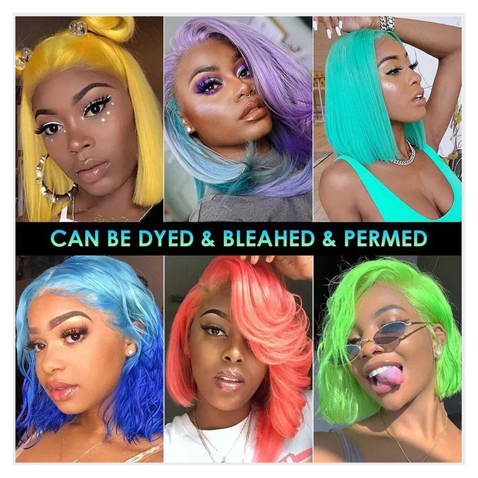 Sliver Grey Short Bob Human Hair Wigs 13x6 613 Blonde Bob Wig Transparent Lace Frontal Wig Bone Straight Brazilian Remy Hair Wig