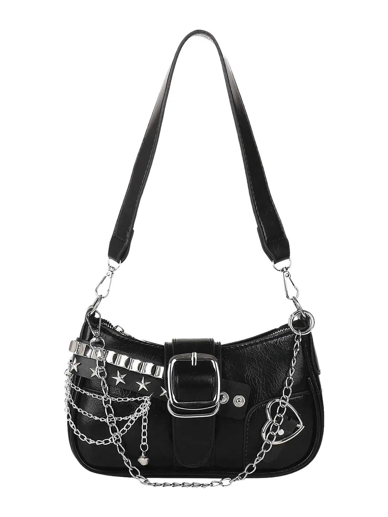 Lightweight PU Leather Shoulder Bag with Chain Strap Women's Casual Underarm Purse For Commuting And Social Gatherings