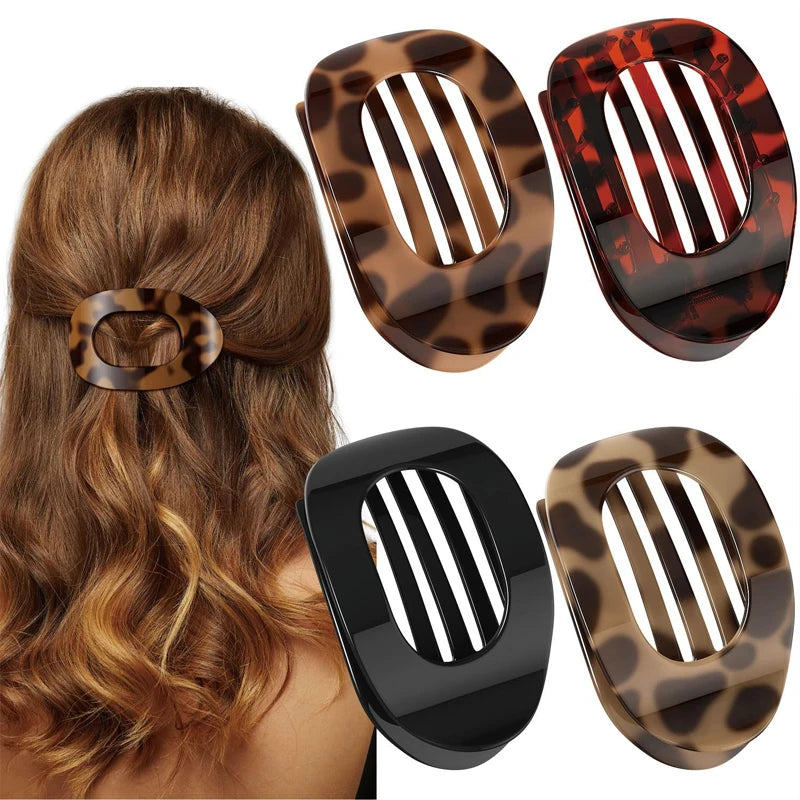 Newest Korean Acetic Acid Hair Clip Hair Accessories Women's Spoon Clip Spring Clip Leopard Hair Clip Top Clip Simple Headpiece