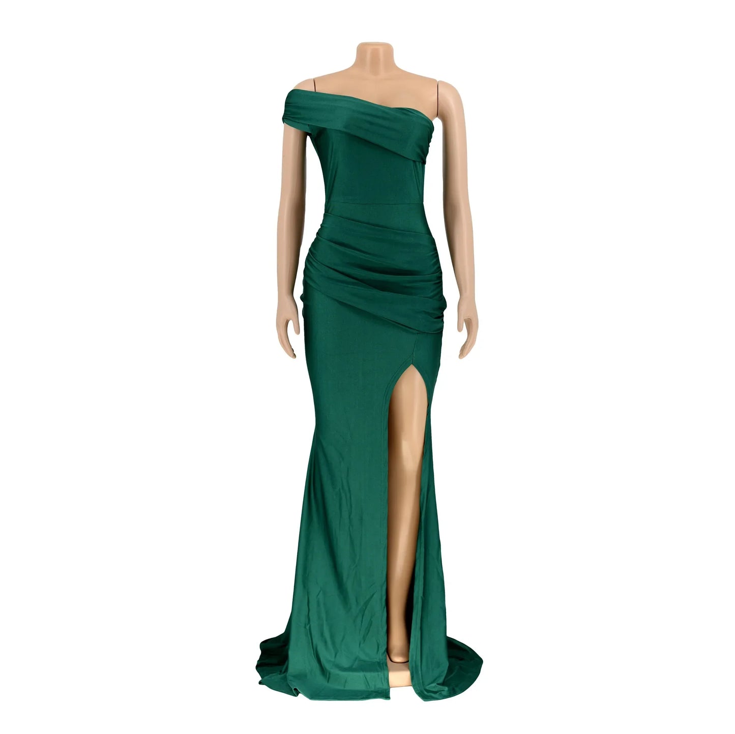 One Shoulder Dress Side Slit Dresses Women Elegant Luxury Designer Evening Party Dresses Pleated Split Long Dress Prom Vestidos