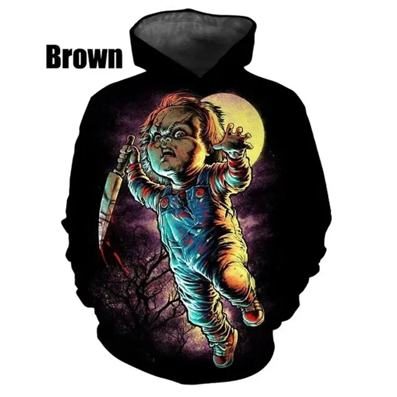 Chucky Doll Horror Child's Play Hoodie Men Clothing 3D Printed New in Hoodies Women Harajuku Fashion y2k Pullovers Hooded Hoody