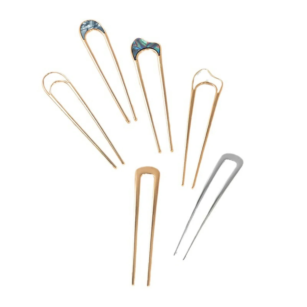 Shell Hairpin Metal U Shaped Hair Pins Hair Fork U French Hair Pin Simple And Fashionable Hair Accessories For Women