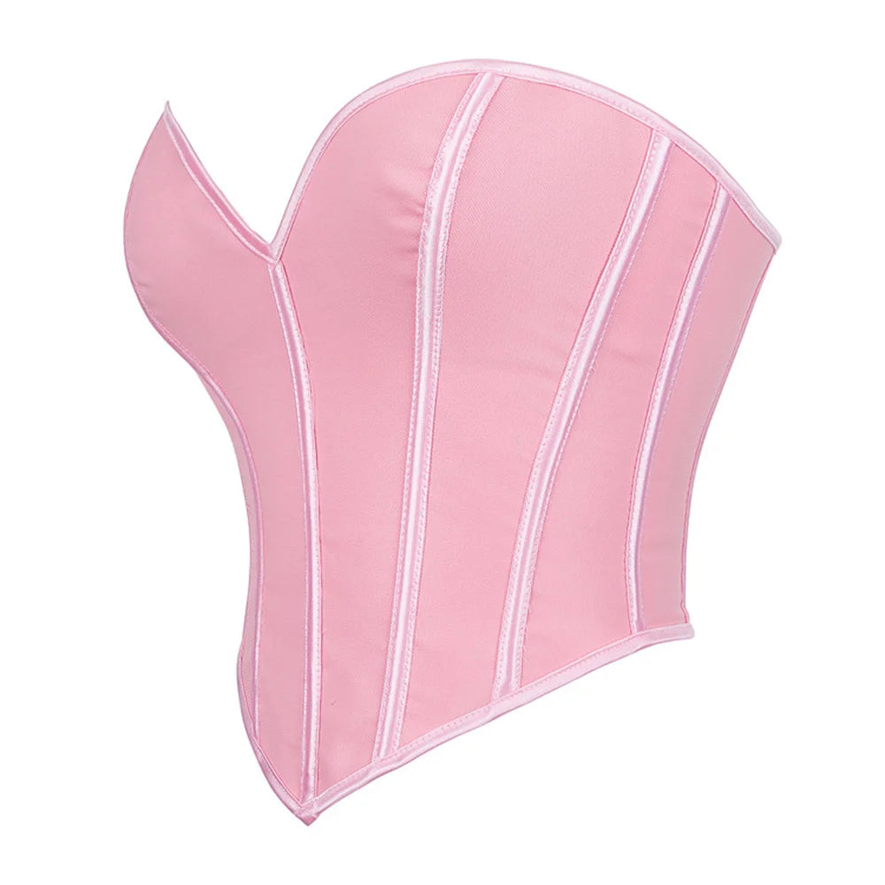 Sexy Women Overbust Corsets Crop Tops Golden Printed Bustiers Lace Up Body Shaper Lingerie Gothic Corselet